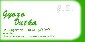 gyozo dutka business card